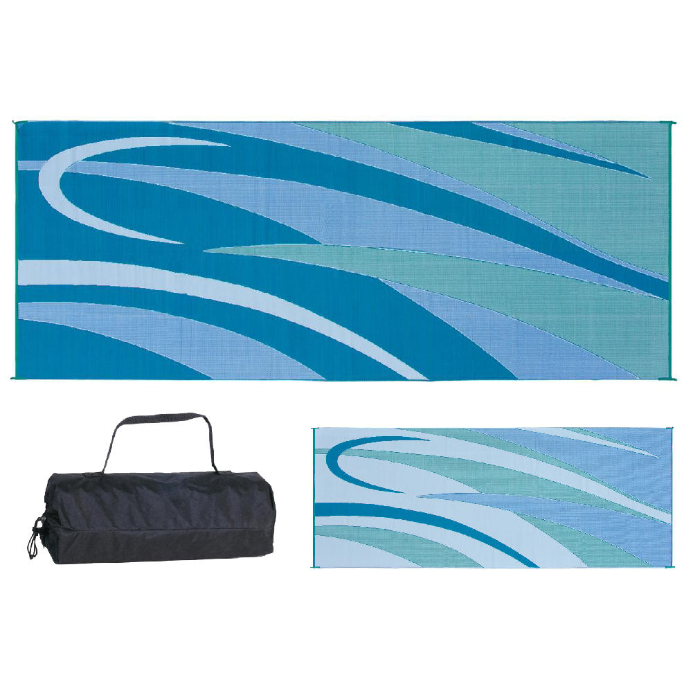 Patio Mat, 8x20 Green/Blue